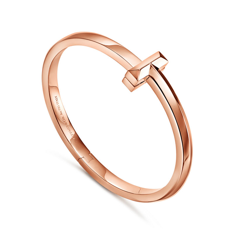 Tiffany & Co. Tiffany T T1 Brazalete articulado ancho de oro rosa Último día