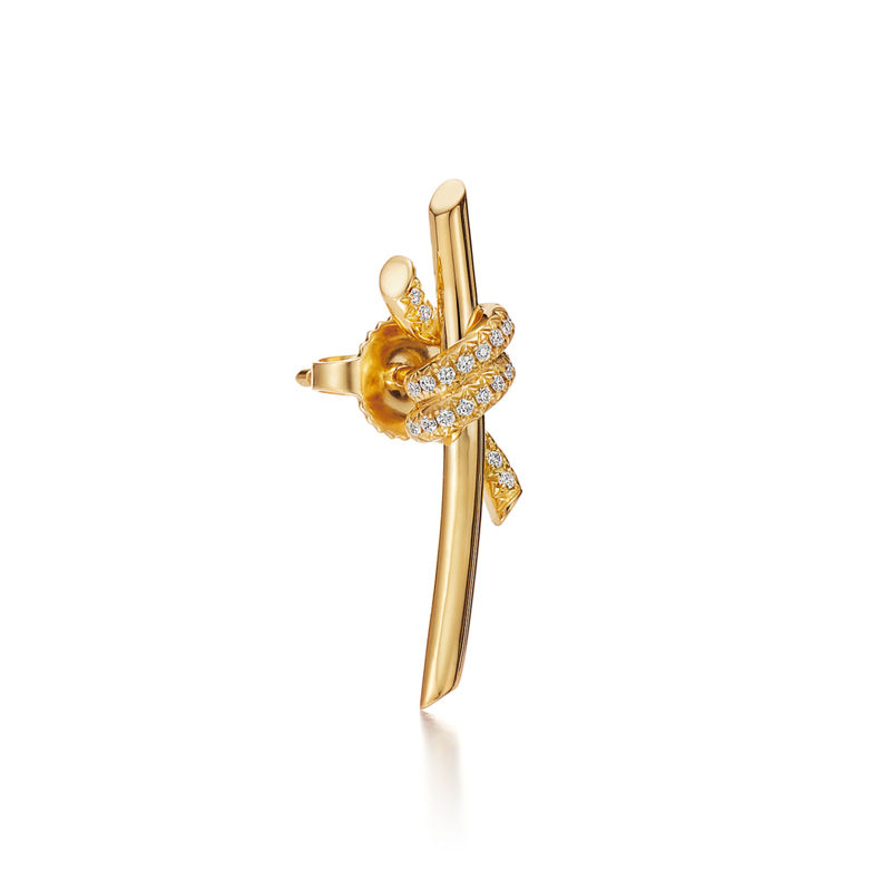 Tiffany & Co. Tiffany Knot Pendientes en oro amarillo con diamantes Precio de fábrica