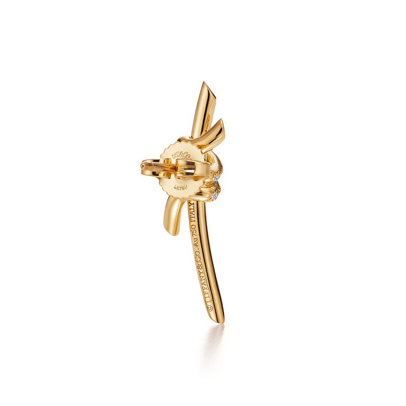 Tiffany & Co. Tiffany Knot Pendientes en oro amarillo con diamantes Precio de fábrica