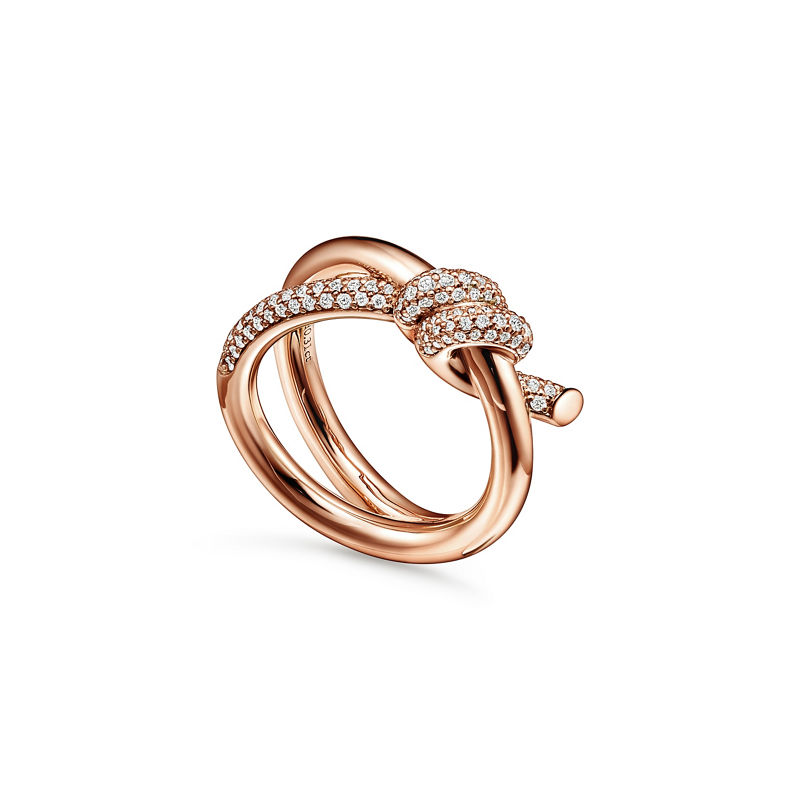 Tiffany & Co. Tiffany Knot Anillo de dos vueltas en oro rosa con diamantes Promoción por tiempo limitado