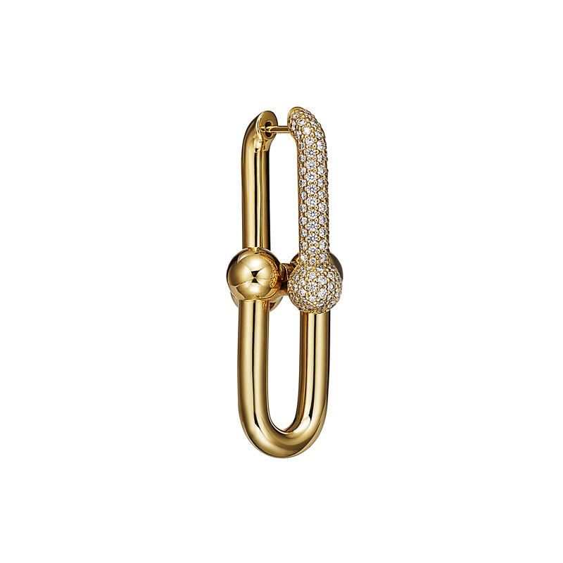 Tiffany & Co. Tiffany HardWear Pendientes de eslabones grandes de oro amarillo con diamantes en pavé Solo hoy