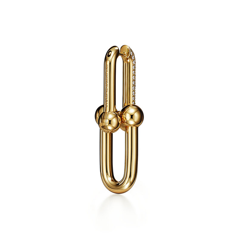 Tiffany & Co. Tiffany HardWear Pendientes de eslabones grandes de oro amarillo con diamantes en pavé Solo hoy