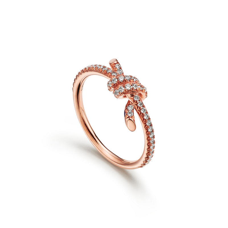 Tiffany & Co. Tiffany Knot Anillo de oro rosa con diamantes Oferta especial de fábrica