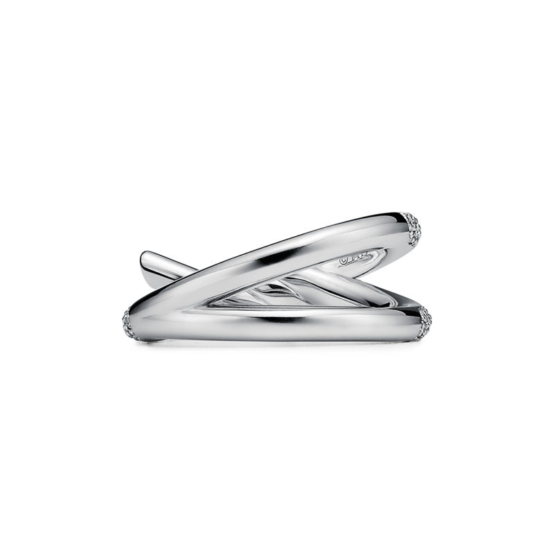 Tiffany & Co. Tiffany Knot Anillo de dos vueltas en oro blanco con diamantes Solo queda un día