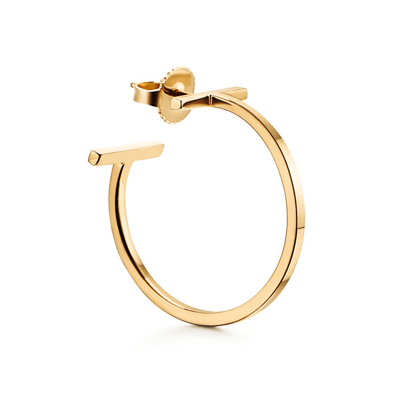 Tiffany & Co. Tiffany T Pendientes de aro de oro amarillo Superdescuento