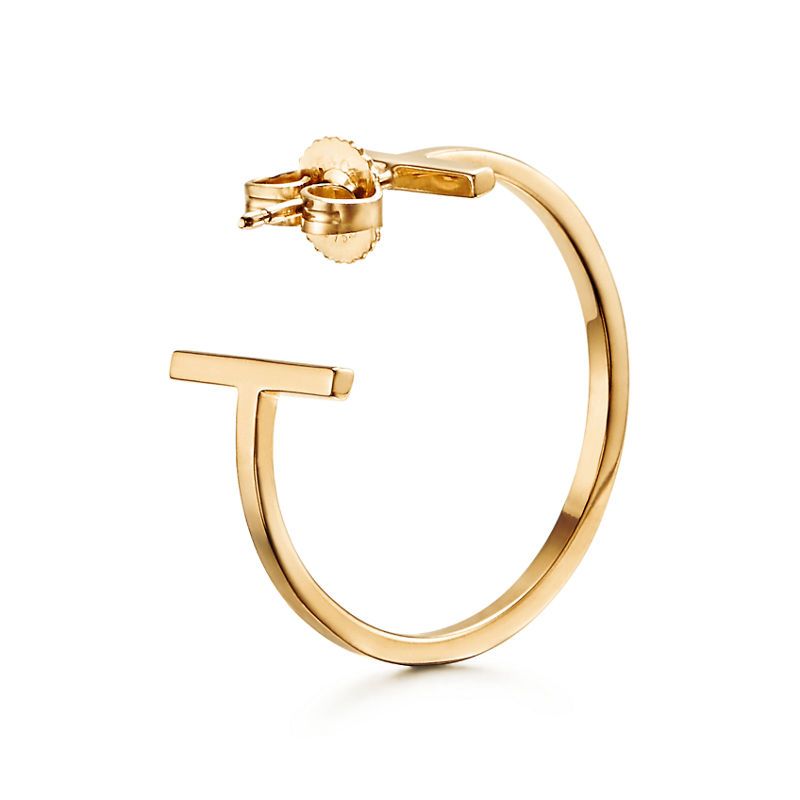 Tiffany & Co. Tiffany T Pendientes de aro de oro amarillo Superdescuento