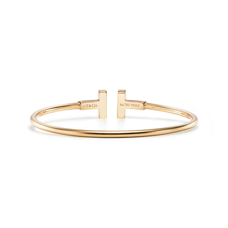 Tiffany & Co. Tiffany T Pulsera Wire de oro amarillo con nácar Descuentos del mes