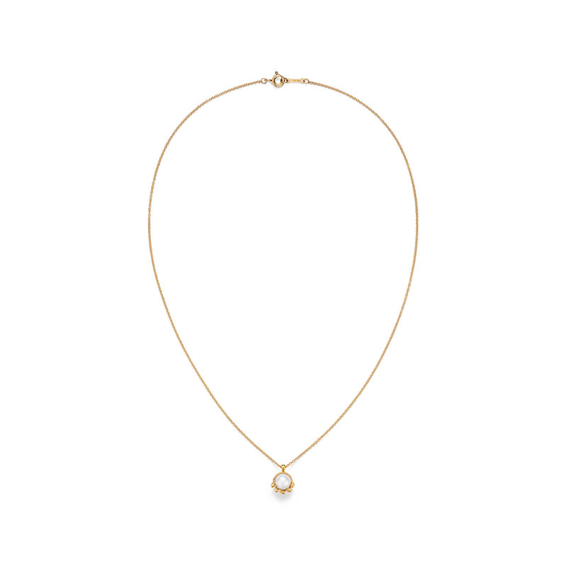 Tiffany & Co. Paloma Picasso® Colgante Olive Leaf de oro amarillo con perlas Grandes ahorros