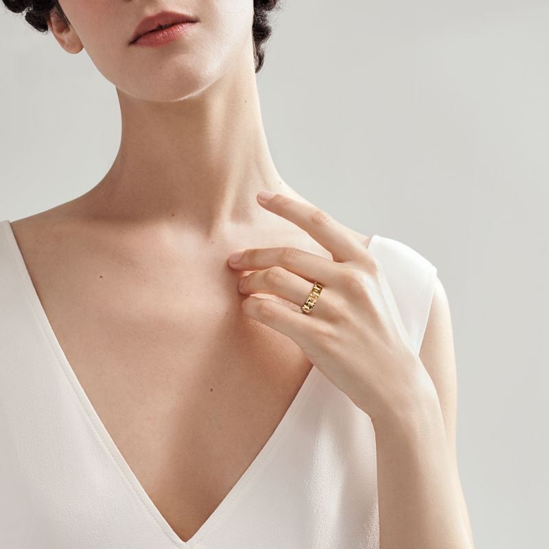 Tiffany & Co. Tiffany T Anillo ancho True de oro amarillo Oferta especial