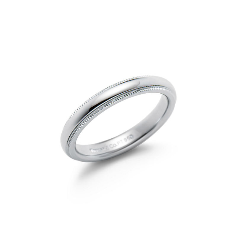 Tiffany & Co. Tiffany Together Alianza de milgrain en platino 3 mm de ancho Tienda de fábrica