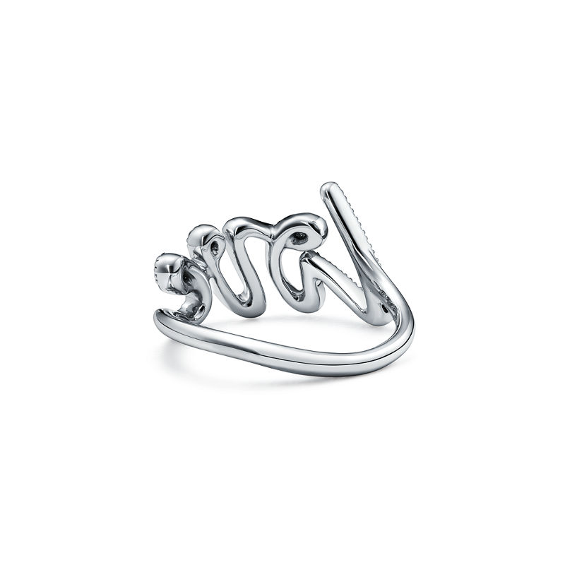 Tiffany & Co. Paloma’s Graffiti Anillo Love en oro blanco con diamantes tamaño pequeño Grandes ahorros