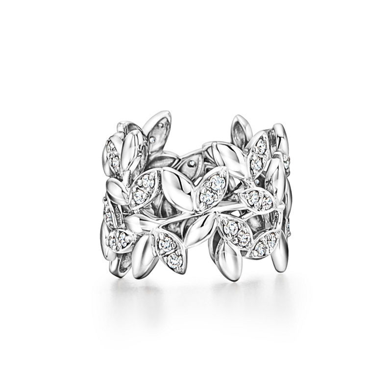 Tiffany & Co. Paloma Picasso® Alianza Olive Leaf en oro blanco con diamantes Rebajas de fin de temporada