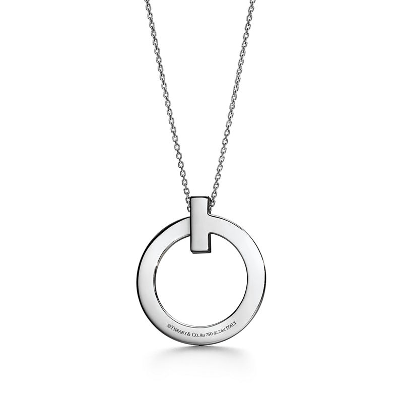 Tiffany & Co. Tiffany T T1 Colgante circular de oro blanco de 18 quilates con diamantes tamaño grande Devoluciones gratuitas