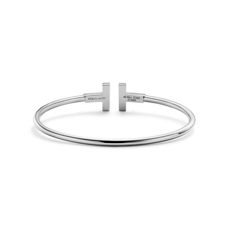 Tiffany & Co. Tiffany T Brazalete Wire con diamantes en pavé de oro blanco Outlet online