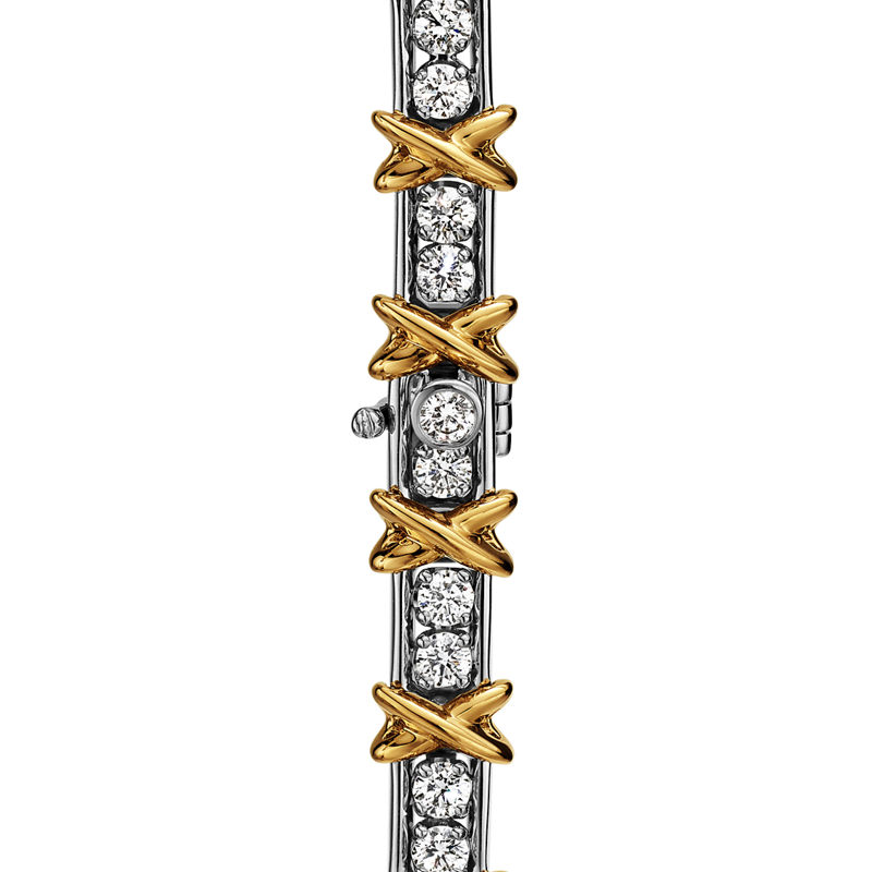 Tiffany & Co. Jean Schlumberger by Tiffany Pulsera 36 Stone de platino y oro con diamantes Venta caliente