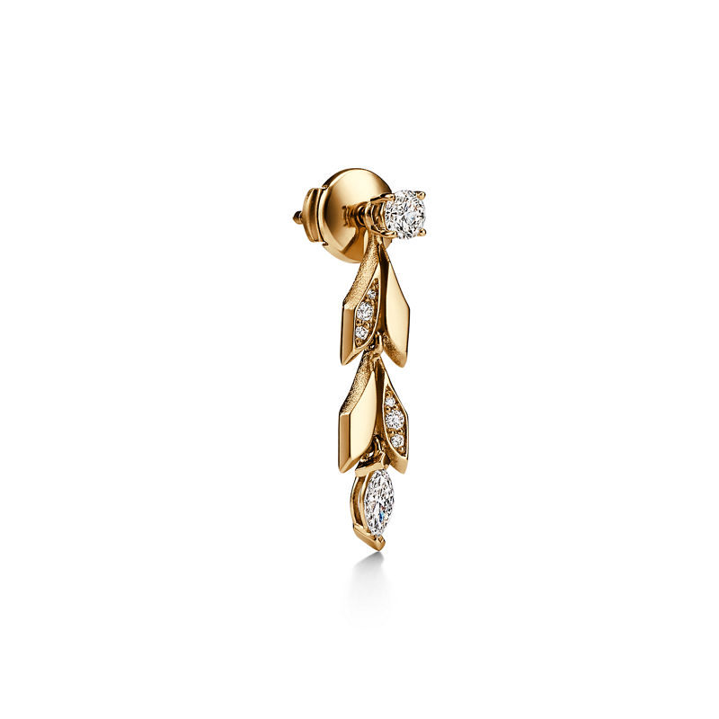 Tiffany & Co. Tiffany Victoria® Pendientes largos transformables Vine en oro amarillo con diamantes Liquidación