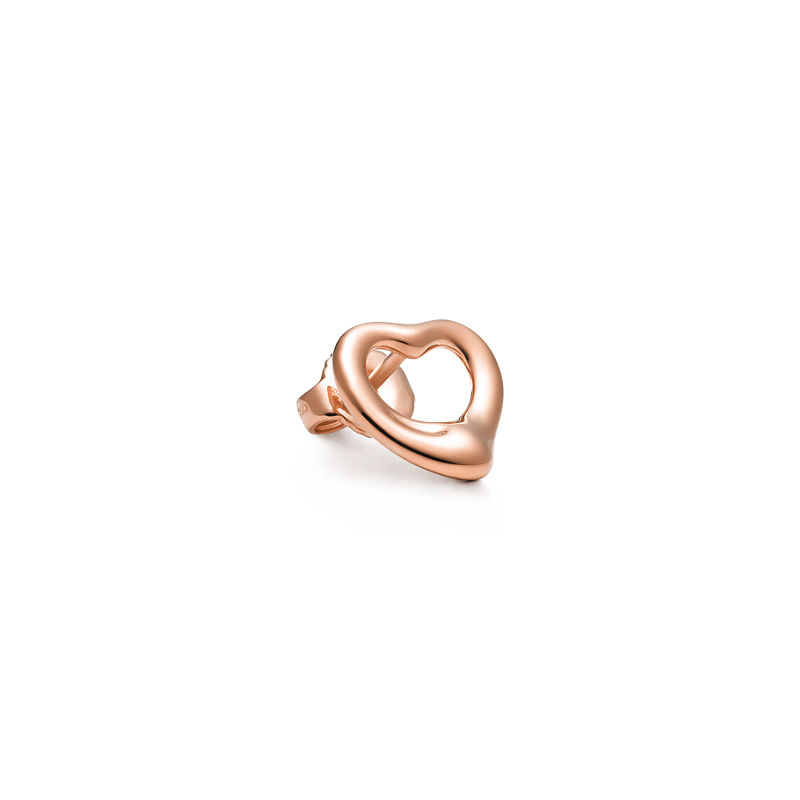Tiffany & Co. Elsa Peretti® Pendientes de botón Open Heart en oro rosa 11 mm ÚLTIMAS EDICIONES