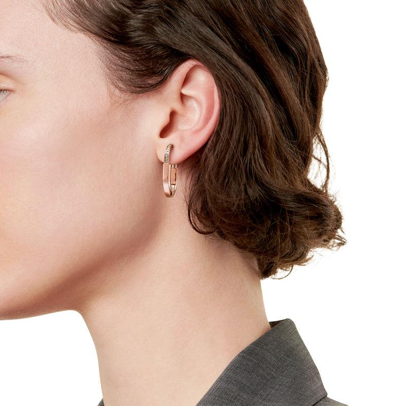 Tiffany & Co. Tiffany Lock Pendientes en oro rosa con diamantes tamaño mediano Promoción trimestral