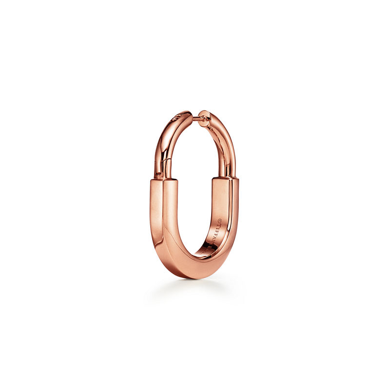 Tiffany & Co. Tiffany Lock Pendientes en oro rosa con diamantes tamaño mediano Promoción trimestral