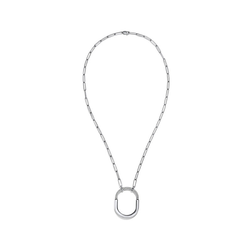 Tiffany & Co. Tiffany Lock Colgante en oro blanco con diamantes tamaño grande Solo queda un día