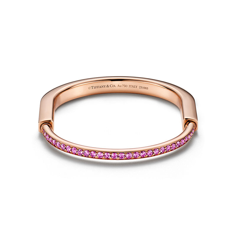 Tiffany & Co. Tiffany Lock Brazalete de oro rosa con zafiros rosas Superdescuento