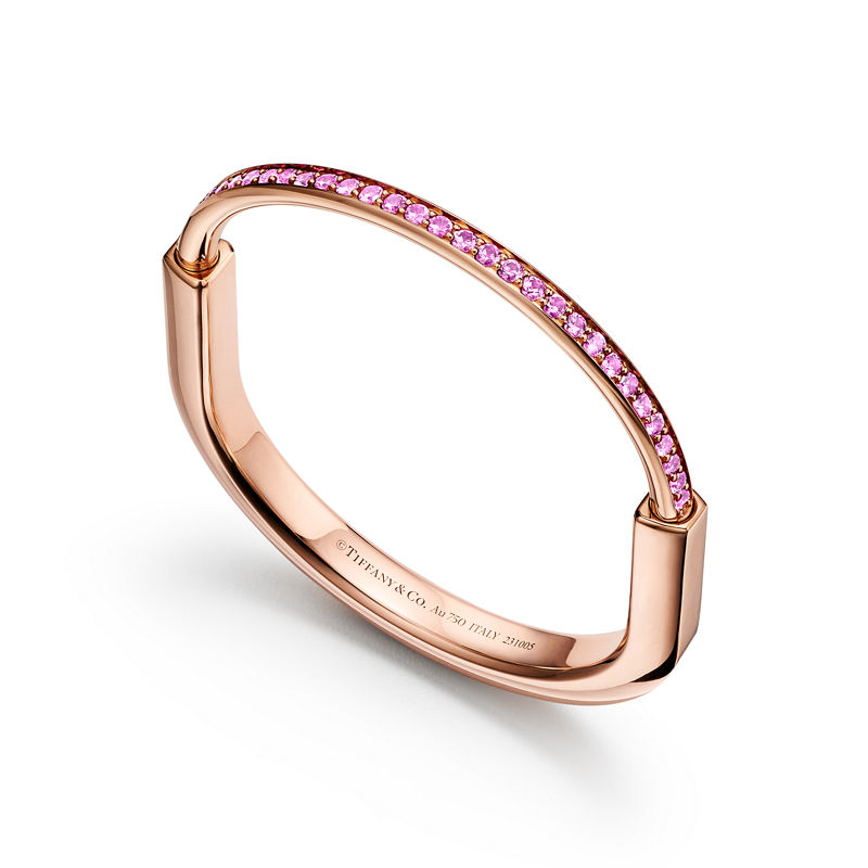 Tiffany & Co. Tiffany Lock Brazalete de oro rosa con zafiros rosas Superdescuento