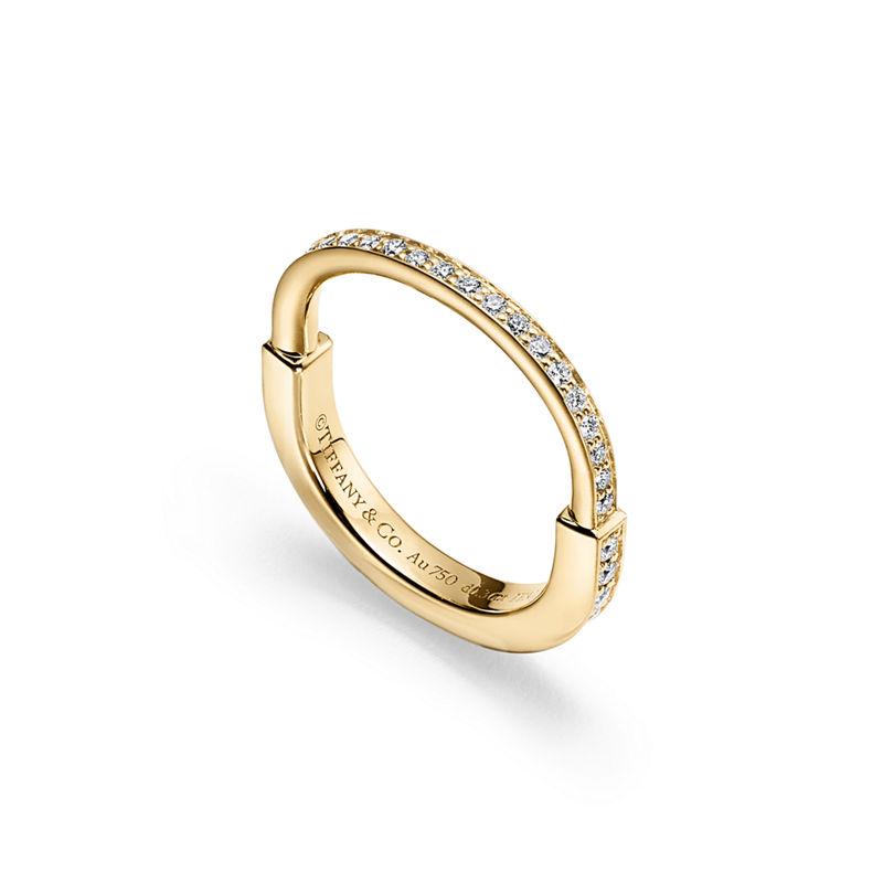 Tiffany & Co. Tiffany Lock Anillo de oro amarillo con diamantes en pavé Grandes descuentos