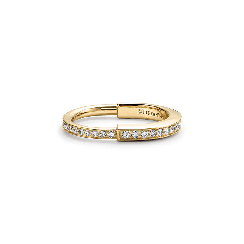 Tiffany & Co. Tiffany Lock Anillo de oro amarillo con diamantes en pavé Grandes descuentos