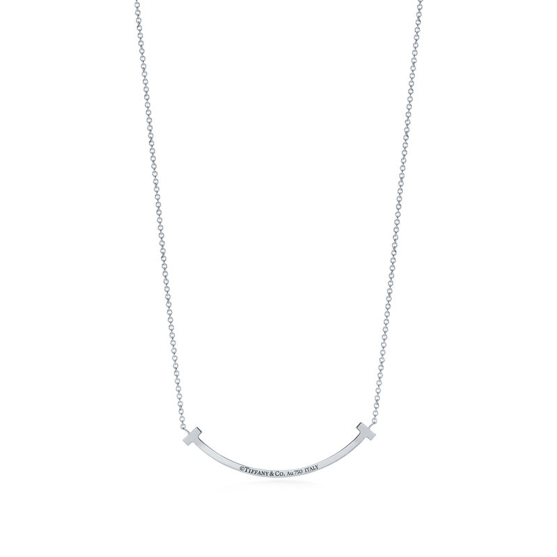 Tiffany & Co. Tiffany T Colgante Smile de oro blanco con diamantes tamaño pequeño Limitado a 3 días