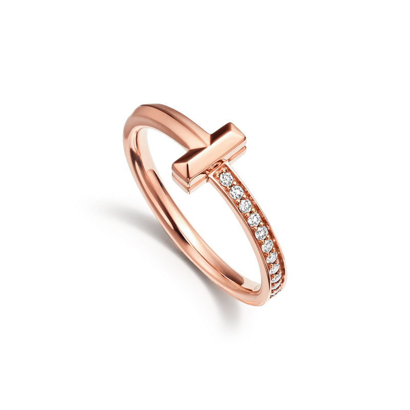 Tiffany & Co. Tiffany T T1 Anillo de oro rosa con diamantes En oferta