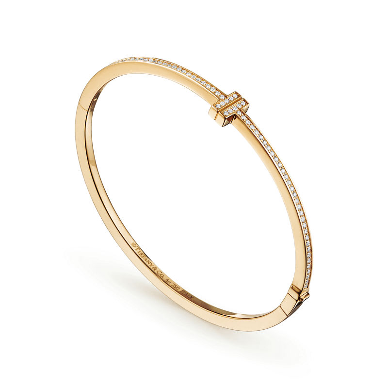 Tiffany & Co. Tiffany T Brazalete Wire articulado de diamantes de oro amarillo Ofertas de temporada
