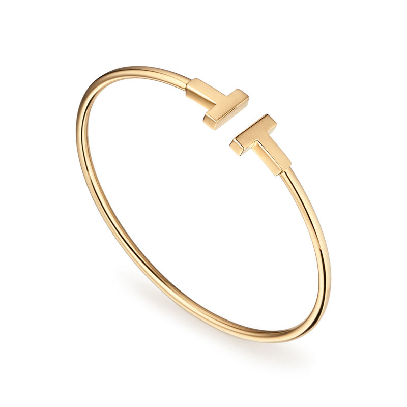 Tiffany & Co. Tiffany T Pulsera Wire de oro amarillo Ofertas especiales