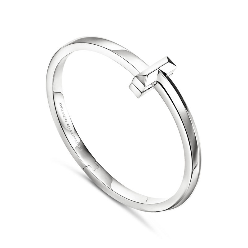 Tiffany & Co. Tiffany T T1 Brazalete articulado ancho de oro blanco Grandes ahorros