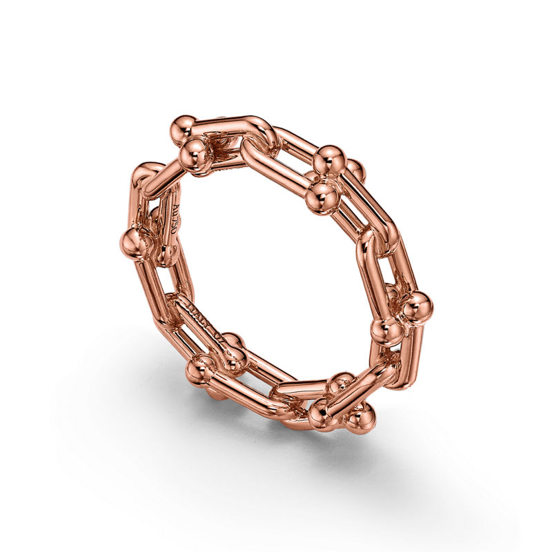 Tiffany & Co. Tiffany HardWear Anillo de microeslabones de oro rosa Rebajas de fin de temporada