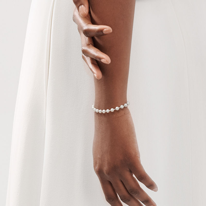 Tiffany & Co. Tiffany HardWear Pulsera de perla en plata 5-6 mm Devoluciones gratuitas