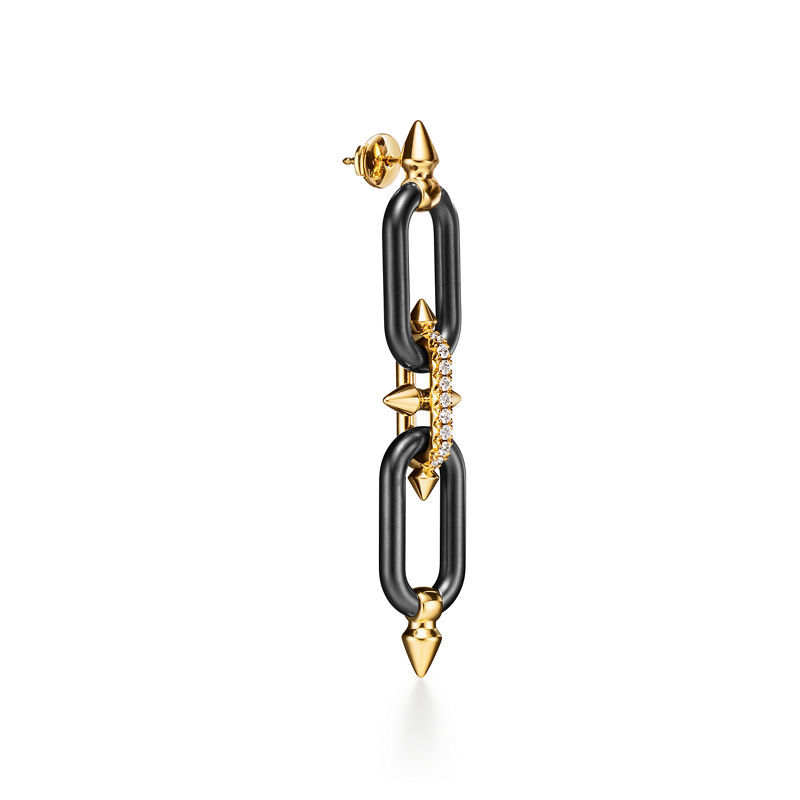 Tiffany & Co. Tiffany Titan by Pharrell Williams Pendientes de titanio oro y diamantes Rebajas de fábrica