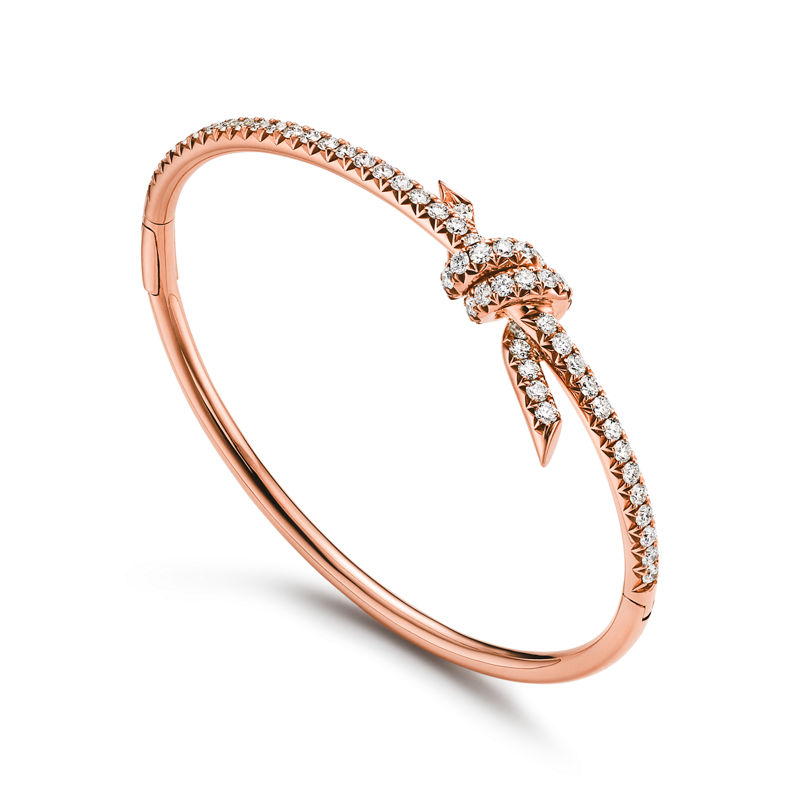 Tiffany & Co. Tiffany Knot Brazalete de oro rosa con diamantes Ventas relámpago