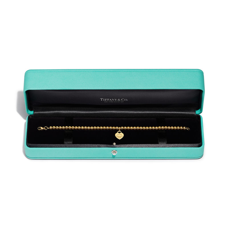 Tiffany & Co. Return to Tiffany™ Pulsera de cuentas con insignia de corazón en oro amarillo Últimos 2 días
