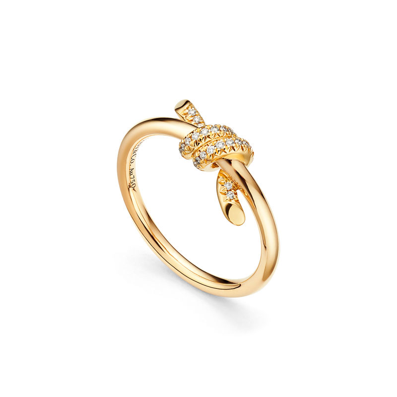Tiffany & Co. Tiffany Knot Anillo en oro amarillo con diamantes Último día