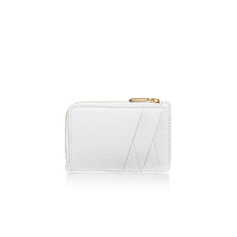 Tiffany & Co. T&CO. Tarjetero con cremallera de piel color blanco ÚLTIMAS EDICIONES