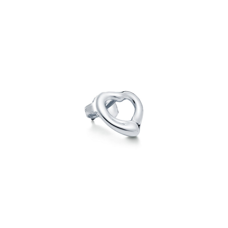 Tiffany & Co. Elsa Peretti® Pendientes de botón Open Heart en plata 11 mm Oferta especial de fábrica