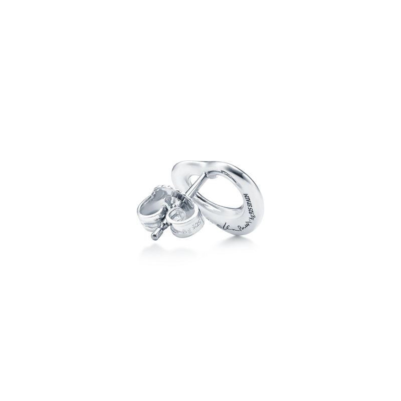 Tiffany & Co. Elsa Peretti® Pendientes de botón Open Heart en plata 11 mm Oferta especial de fábrica