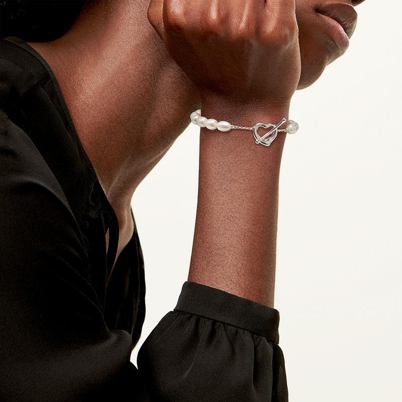 Tiffany & Co. Elsa Peretti® pulsera de perlas Open Heart Última moda
