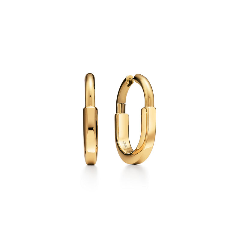 Tiffany & Co. Tiffany Lock Pendientes de oro amarillo tamaño mediano