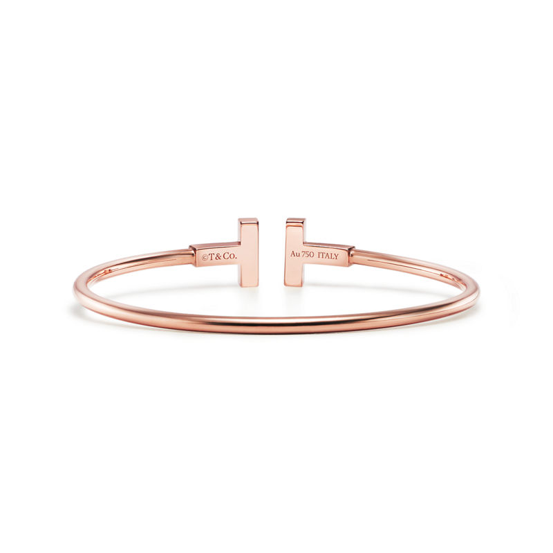 Tiffany & Co. Tiffany T Pulsera Wire de oro rosa con nácar En oferta