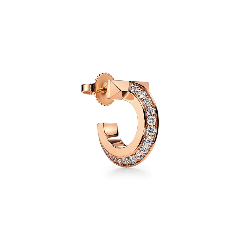 Tiffany & Co. Tiffany T Pendientes de aro T1 de oro rosa con diamantes Gran oferta