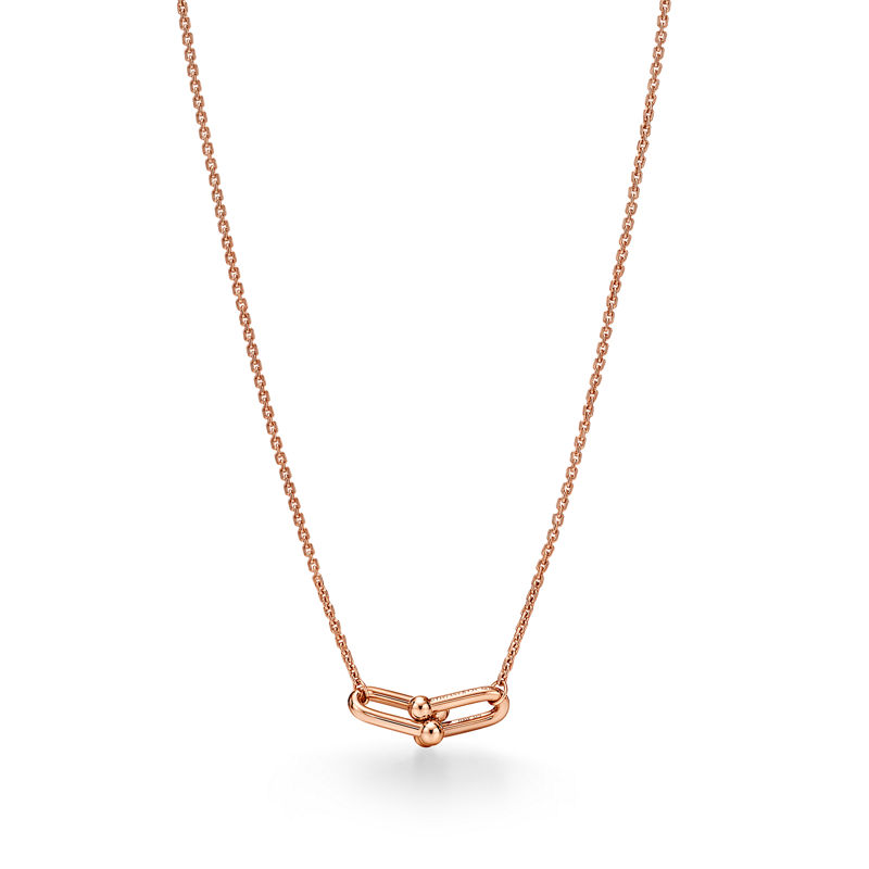 Tiffany & Co. Tiffany HardWear Colgante de eslabones dobles pequeños de oro rosa Ventas relámpago