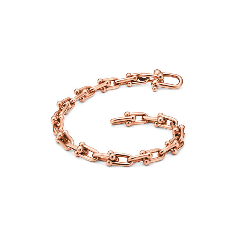 Tiffany & Co. Tiffany HardWear Pulsera de eslabones pequeños de oro rosa Descuento