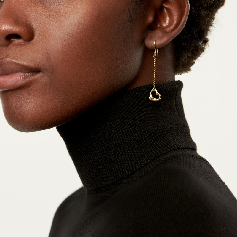 Tiffany & Co. Elsa Peretti® Pendientes Open Heart de oro amarillo Superdescuento
