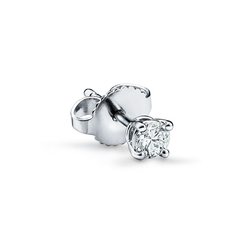 Tiffany & Co. Tiffany Solitaire Pendientes de botón de diamante en platino Última moda